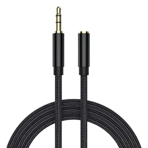 Leloco 3,0m klinkenkabel 3,5mm Klinke Verlängerung, Kopfhörer Verlängerungskabel, Aux Verlängerungskabel für Kopfhörer, Headset, Smartphones, Tablet, Media-Player, Autoradios usw (Schwarz) von Leloco