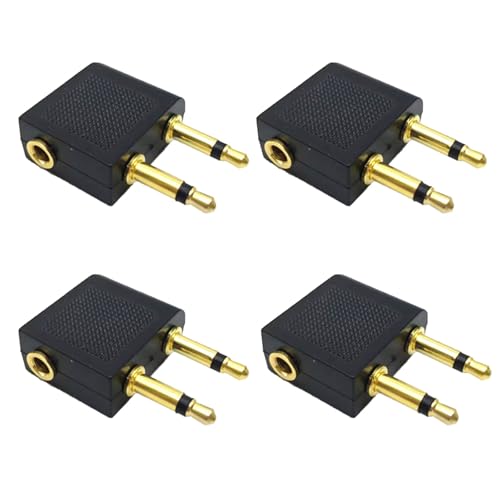 Leloco Flugzeug Adapter Kopfhörer 4 Stück, Gold überzogen Adapter Fugzeug Kopfhörer, 3,5 mm Klinkenbuchse Flugzeug Adapter für alle Airlines Media Systemen Leloco Flugzeug Adapter Kopfhörer 4 Stück, Gold überzogen Adapter Fugzeug Kopfhörer, 3,5 mm Klinkenbuchse Flugzeug Adapter für alle Airlines Media Systemen von Leloco