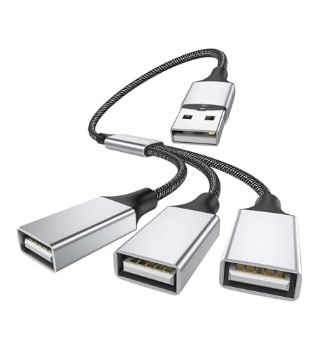Leloco USB Splitter 1 zu 3 Verteiler, USB Y Kabel 1 Stecker zu 3 Buchse Adapter 2.0 für Strom und Daten Übertragung, Gilt für Mac,Auto,PS4,Laptop usw. Leloco USB Splitter 1 zu 3 Verteiler, USB Y Kabel 1 Stecker zu 3 Buchse Adapter 2.0 für Strom und Daten Übertragung, Gilt für Mac,Auto,PS4,Laptop usw. von Leloco