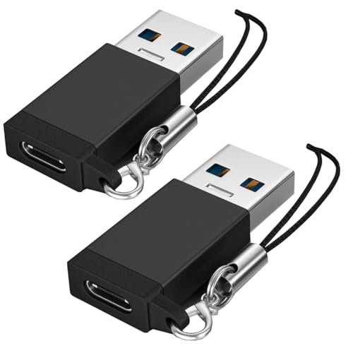 Leloco USB auf USB C Adapter (2 Stück),10Gbps Typ C Buchse auf A Stecker USB 3.1 Gen 2, Geeignet für Mobiltelefone, Laptops, Tablets und Ladegeräte Schwarz von Leloco