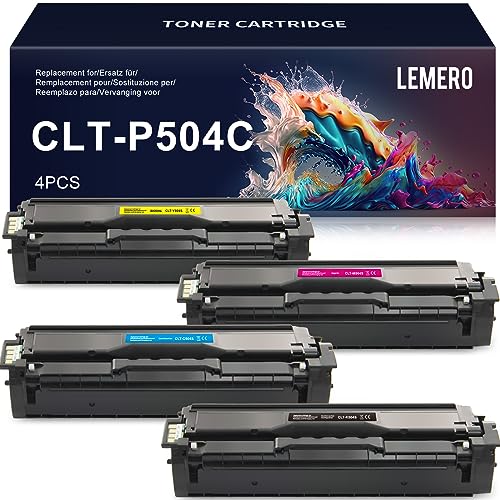 Lemero CLT-P504C Toner für Samsung CLT-P504C K504S Toner für Samsung Xpress C1860FW C1810W CLX-4195FN CLX-4195FW CLX-4195N CLP-415N CLP-415NW (Schwarz/Cyan/Magenta/Gelb) von Lemero