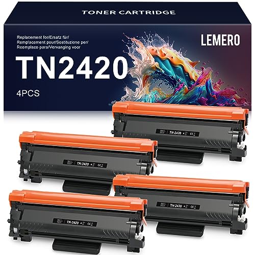 Lemero TN2420 TN-2420 Toner Kompatibel für Brother MFC L2710DW MFC-L2710DW MFC-L2710DN HL-L2350DW DCP-L2530DW MFC-L2750DW MFC-L2730DW HL-L2370DN (4 Schwarz) von Lemero