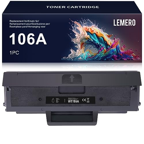 Lemero Toner Kompatibel für HP 106a w1106a, für HP Laser MFP 137fwg 135wg Toner, Laser 107w 137fnw 135a 107a 135w Toner von Lemero