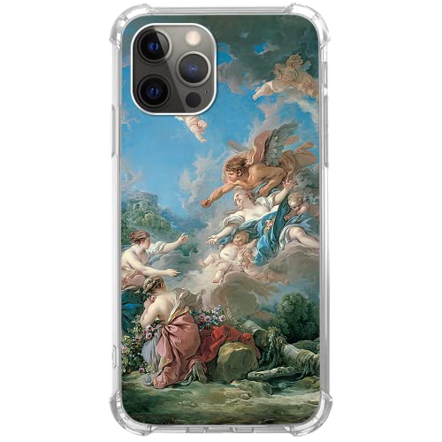 Lemifelgby Angels Iconic Painting Hülle Kompatibel mit iPhone 15 Pro, Rokoko Malerei Kunst Hülle für iPhone 15 Pro, Coole TPU Bumper Handyhülle Cover von Lemifelgby