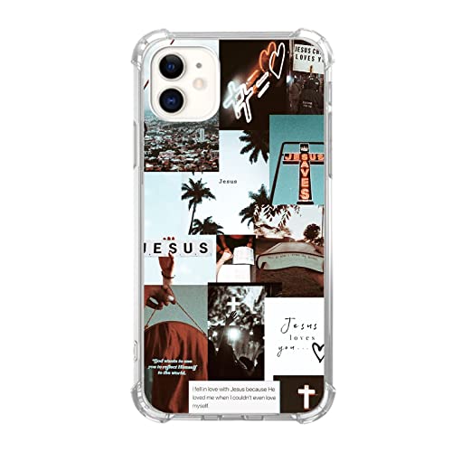 Lemifelgby Christian Aesthetic Hülle Kompatibel mit iPhone 12 und 12 Pro, Jesus Kreuz Collage Handyhülle für iPhone 12 und 12 Pro, Coole TPU Schutzhülle Handyhülle Cover von Lemifelgby