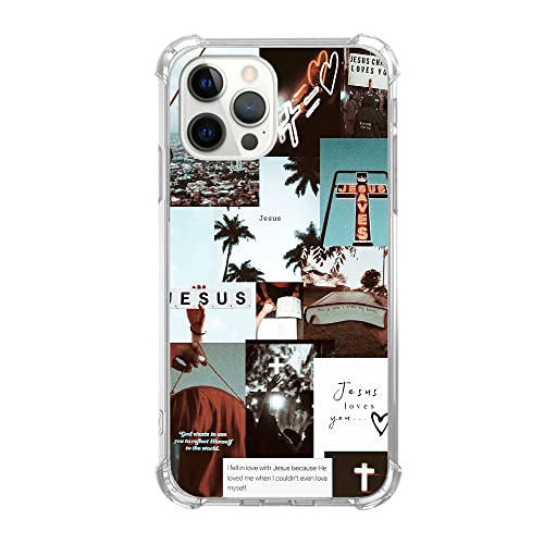 Lemifelgby Christian Aesthetic Hülle Kompatibel mit iPhone 15 Pro, Jesus Kreuz Collage Handyhülle für iPhone 15 Pro, Coole TPU Schutzhülle Handyhülle Cover von Lemifelgby