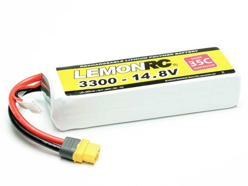 LemonRC Modellbau-Akkupack (LiPo) 14.8V 3300 mAh Zellen-Zahl: 4 35 C Softcase XT60 von LemonRC