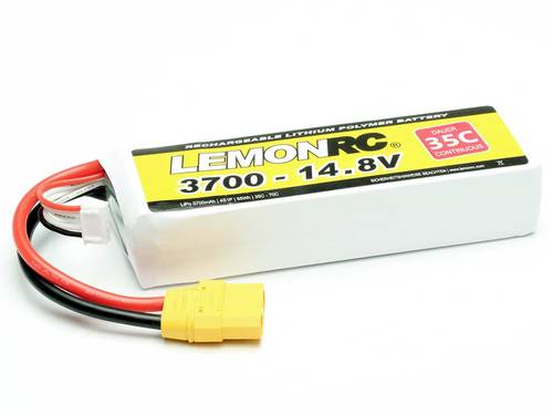 LemonRC Modellbau-Akkupack (LiPo) 14.8V 3700 mAh Zellen-Zahl: 4 35 C Softcase XT90 von LemonRC