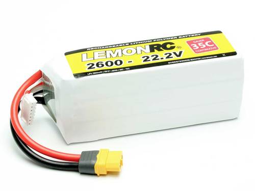 LemonRC Modellbau-Akkupack (LiPo) 22.2V 2600 mAh Zellen-Zahl: 6 35 C Softcase XT60 von LemonRC