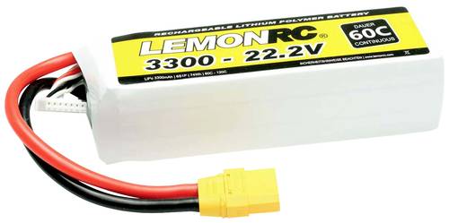 LemonRC Modellbau-Akkupack (LiPo) 22.2V 3300 mAh Zellen-Zahl: 6 60 C Softcase XT90 von LemonRC