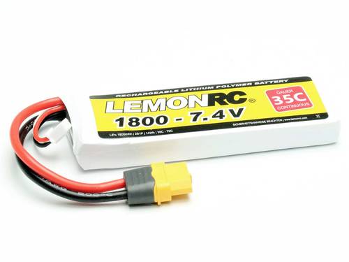LemonRC Modellbau-Akkupack (LiPo) 7.4V 1800 mAh Zellen-Zahl: 2 35 C Softcase XT60 von LemonRC