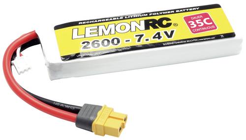 LemonRC Modellbau-Akkupack (LiPo) 7.4V 2600 mAh Zellen-Zahl: 2 35 C Softcase XT60 von LemonRC
