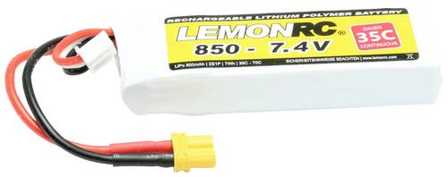 LemonRC Modellbau-Akkupack (LiPo) 7.4V 850 mAh Zellen-Zahl: 2 35 C Softcase XT30 von LemonRC