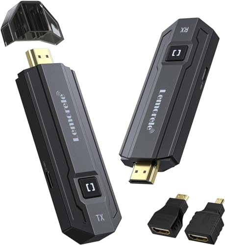 HDMI Wireless Transmitter and Receiver, Lemorele 165FT/50M HDMI Funkübertragung Supports 8 TXs to 1 RX, 5G HDMI Drahtlos übertragen for Streaming Neflix/TikTok/YouTube von Laptop, PC zu HDTV/Projektor von Lemorele