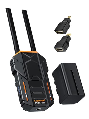Lemorele 5G 1080P 200M HDMI Wireless Video Audio Receiver(RX) for R100 Plus Kits only, Supports 4 RXs to 1 Transmitter(TX) Max,1 4400mAh Battery Included. von Lemorele