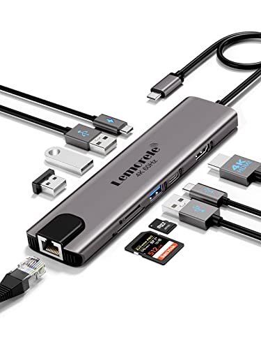 Lemorele USB C Hub HDMI 4K@60Hz –USB C Docking Station 11 in 1 Aluminiumgehäuse mit RJ45 Ethernet, 100W PD, 4 USB-A, USB-C Datenport, SD/TF, für MacBook, iPad, Windows, Switch, Chromecast, Steam Deck von Lemorele