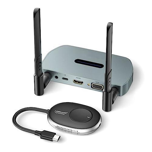 Lemorele Wireless HDMI Transmitter and Receiver,5G HDMI VGA Funkübertragung Unterstützt 8 TXs zu 1RX,164FT/50M 1080P HDMI Kabellos Übertragen for Streaming Audio Video from PC,Laptop to HDTV,Projector von Lemorele