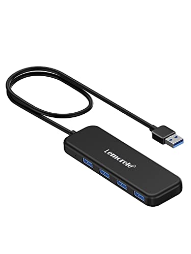 USB Hub, Lemorele 4-Port USB 3.0 Hub Ultra Slim High-Speed Transport USB HUB Adapter, USB Splitter kompatibel mit Desktop Computer, MacBook Pro/Mini, Huawei Matebook, HHD, USB Flash Drives und mehr von Lemorele