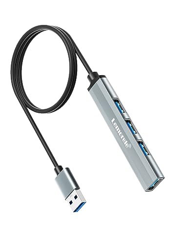 USB Hub mit verlängertem 120cm Kabel, Lemorele USB Hub auf 4 USB 3.0/2.0 Anschlüssen Kompatibel mit MacBook Pro Windows Laptops und Anderen Geräten mit USB-Anschlüssen von Lemorele