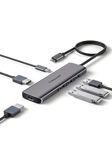 𝐔𝐩𝐠𝐫𝐚𝐝𝐞 Dockingstation,Lemorele 6 in 1 Dual Display Aluminiumgehäuse Adapter mit Dual HDMI, 3*USB 3.0, 100W PD, USB C Hub für MacBook Air Pro M1 M2 Mac OS 10.15 von Lemorele