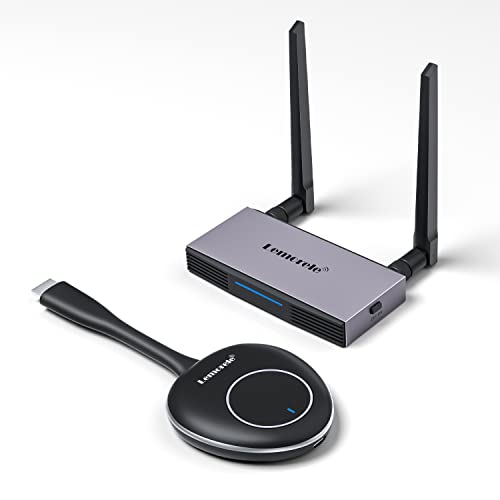 Wireless HDMI Transmitter and Receiver,Lemorele 5G HDMI Drahtlos Ubertragen,164FT/50M HDMI Funkübertragung Supports 8 TXS to 1RX for Streaming Video Audio File von PS5,Laptop, PC zu HDTV,Projektor von Lemorele