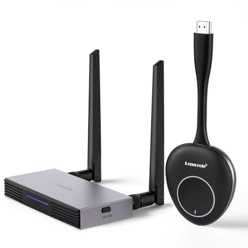Wireless HDMI Transmitter and Receiver Supports 8 TXs to 1 RX for Business and Home,Lemorele FHD Plug & Play HDMI Funk HDMI Funkübertragung for Streaming Video Audio from Laptop/TV Box to HDTV,Monitor von Lemorele