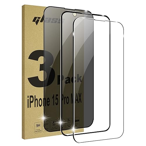 Lemxiee 3 Stück Schutzfolie für iphone 15 Pro MAX Panzer Schutz Glas,Ultra Dünn HD Panzerfolie + Anti-Spy Sichtschutzfolie + Unsichtbare Grenze Displayschutz Panzerfolie für iphone 15 Pro MAX von Lemxiee