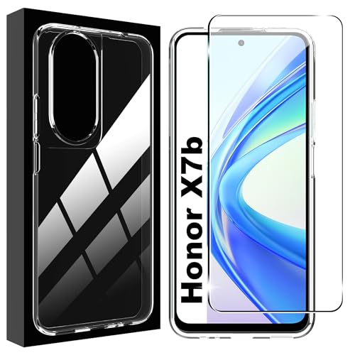 Lemxiee Case für Honor X7b Handyhülle + [1 Stück] Schutzfolie für Honor X7b Panzerglas,Panzerfolie und Weiche TPU hülle für Honor X7b case von Lemxiee