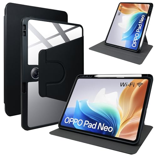 Lemxiee PU Leder Case für Oppo Pad Neo & OnePlus Pad Go hülle mit Stiftschlitz/Drehständer/Kratzfest,PU Leder + Acryl Hülle für Oppo Pad Neo & OnePlus Pad Go 11.4" Cover von Lemxiee