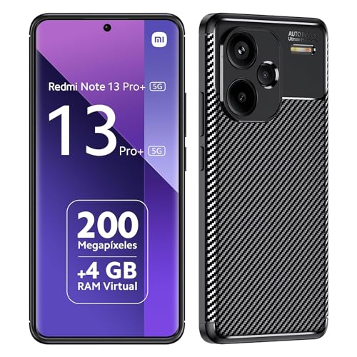 Lemxiee Case für Redmi Note 13 Pro+ 5G Handyhülle,Kameraschutz Case rutschfest Kohlenstofffaser Weiche Silikon-Schutzhülle für Redmi Note 13 Pro+ 5G hülle von Lemxiee