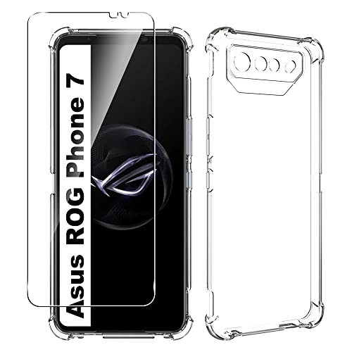 Lemxiee Cases für Asus ROG Phone 7/7 Ultimate Handyhülle +[1 Stück] Schutzfolie für Asus ROG Phone 7/7 Ultimate Panzerglas,Weiche Silikon-Telefonhülle TPU [Anti-Scratch] [Ultra Thin] [Stoßfest] von Lemxiee