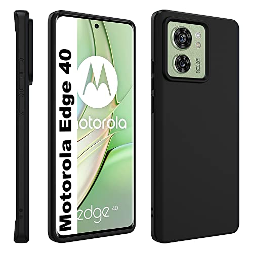 Lemxiee Cases für Motorola Edge 40 Handyhülle,Weiche Silikon-Telefonhülle [Anti-Scratch] [Ultra Thin] [Stoßfest]- Schwarz von Lemxiee