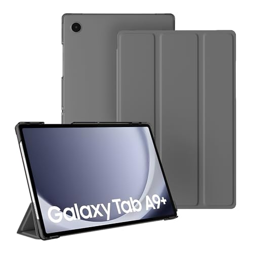 Lemxiee Cases für Samsung Galaxy Tab A9+ hülle,Magnetische Slim Smart Folio PU-Schutzhülle [Auto Schlaf/Wach][Kratzfest] PU Leder Hülle Samsung Galaxy Tab A9+ Cover -Grau von Lemxiee