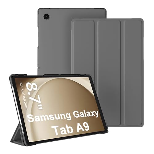 Lemxiee Cases für Samsung Galaxy Tab A9 hülle,Magnetische Slim Smart Folio PU-Schutzhülle [Auto Schlaf/Wach][Kratzfest] PU Leder Hülle Samsung Galaxy Tab A9 Cover -Grau von Lemxiee