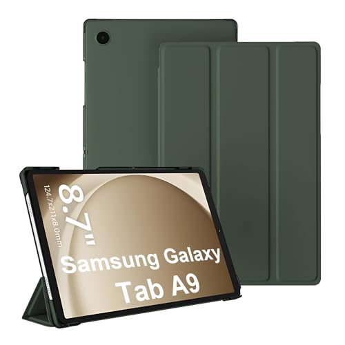 Lemxiee Cases für Samsung Galaxy Tab A9 hülle,Magnetische Slim Smart Folio PU-Schutzhülle [Auto Schlaf/Wach][Kratzfest] PU Leder Hülle Samsung Galaxy Tab A9 Cover -Grün von Lemxiee