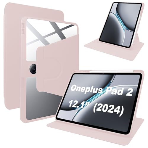 Lemxiee PU Leder Case für Oneplus Pad 2 & Oppo Pad 3 Pro hülle mit Stiftschlitz/Drehständer/Kratzfest,PU Leder + Acryl Hülle für Oneplus Pad 2 & Oppo Pad 3 Pro (2024) 12.1" Cover von Lemxiee
