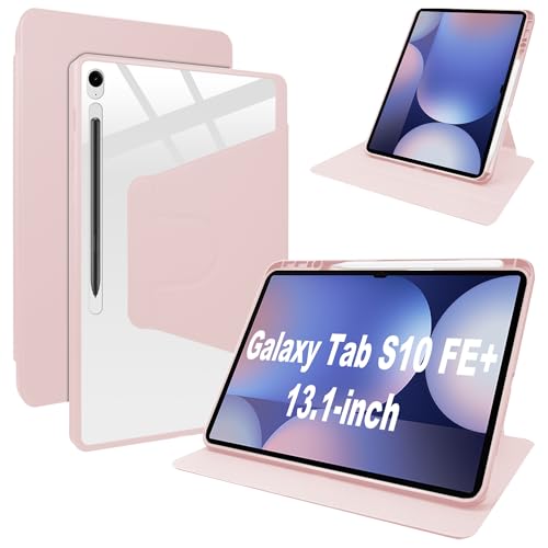Lemxiee PU Leder Case für Samsung Galaxy Tab S10 FE Plus 13.1" hülle mit Stiftschlitz/Drehständer/Kratzfest,PU Leder + Acryl Cover von Lemxiee