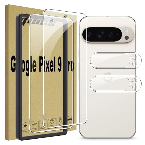 Lemxiee Schutzfolie für Google Pixel 9 Pro Panzerglas [2+2 Stück] Kameraschutz + HD 9H Härte Displayschutz Folie Displayschutzfolie für Google Pixel 9 Pro von Lemxiee