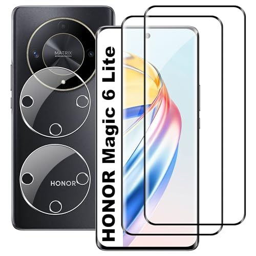 Lemxiee Schutzfolie für HONOR Magic 6 Lite Panzerglas [2+2 Stück] Kamera Schutzfolie + 9H Härte Displayschutz Folie,Ultra Dünn Anti-Scratch Displayschutzfolie Panzerfolie für HONOR Magic 6 Lite von Lemxiee