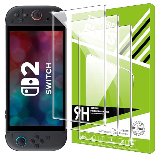 Lemxiee Schutzfolie für Nintendo Switch 2 Panzerglas [3 Stück] HD 9H Härte Displayschutz Folie Displayschutzfolie für Nintendo Switch 2 zubehör von Lemxiee