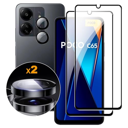 Lemxiee Schutzfolie für Xiaomi POCO C65/Redmi 13C Panzerglas [2+1 Stück] Kamera Schutzfolie + 9H Härte Displayschutz Folie Displayschutzfolie Panzerfolie für Xiaomi POCO C65/Redmi 13C von Lemxiee