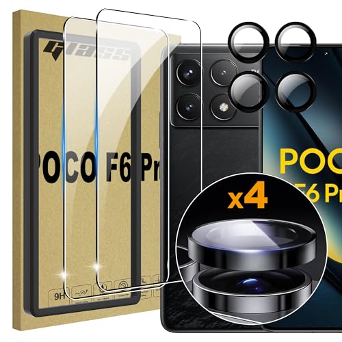 Lemxiee Schutzfolie für Xiaomi POCO F6 Pro Panzerglas [2+1 Stück] Kamera Schutzfolie + HD 9H Härte unsichtbarer Rahmen Displayschutz Folie Displayschutzfolie für Xiaomi POCO F6 Pro von Lemxiee