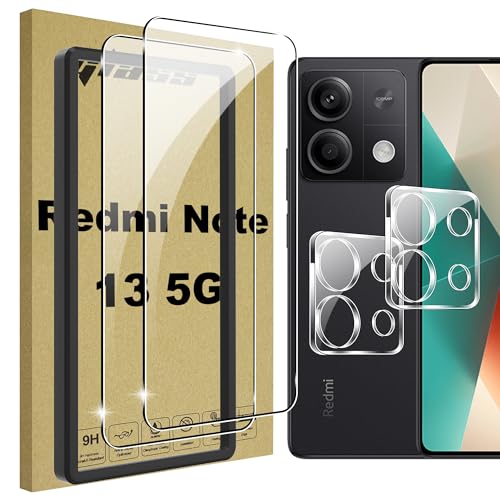 Lemxiee Schutzfolie für Xiaomi Redmi Note 13 5G Panzerglas [2+2 Stück] Kamera Schutzfolie + 9H Härte Displayschutz Folie Displayschutzfolie Panzerfolie für Xiaomi Redmi Note 13 5G von Lemxiee