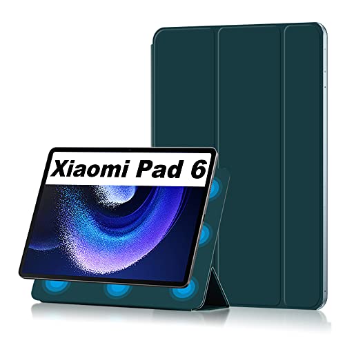 Lemxiee Smart Folio für Xiaomi Pad 6/Pad 6 Pro hülle,Slim Smart Folio magnetisch PU-Schutzhülle [Auto Schlaf/Wach][Grenzenlos][Kratzfest][Klappbarer Ständer] Cases für Xiaomi Pad 6 -Grün von Lemxiee