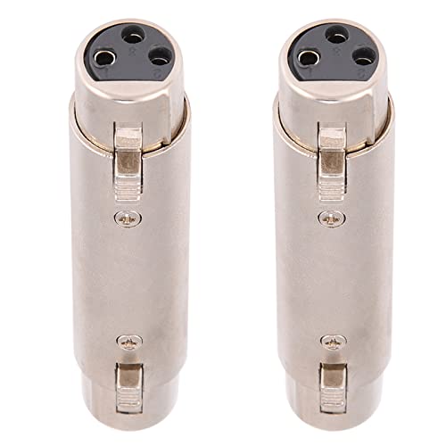 XLR-Buchse, 2 Stück, XLR-Buchse auf Buchse, Mikrofon-Adapter-Stecker für XLR-Kabelverbindung XLR-Buchse, 2 Stück, XLR-Buchse auf Buchse, Mikrofon-Adapter-Stecker für XLR-Kabelverbindung von LenTLy