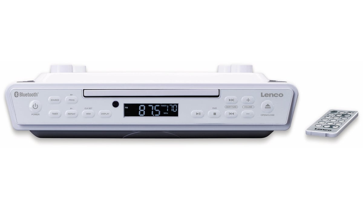 LENCO Küchenunterbauradio KCR-150, weiß, UKW, CD, Bluetooth von Lenco