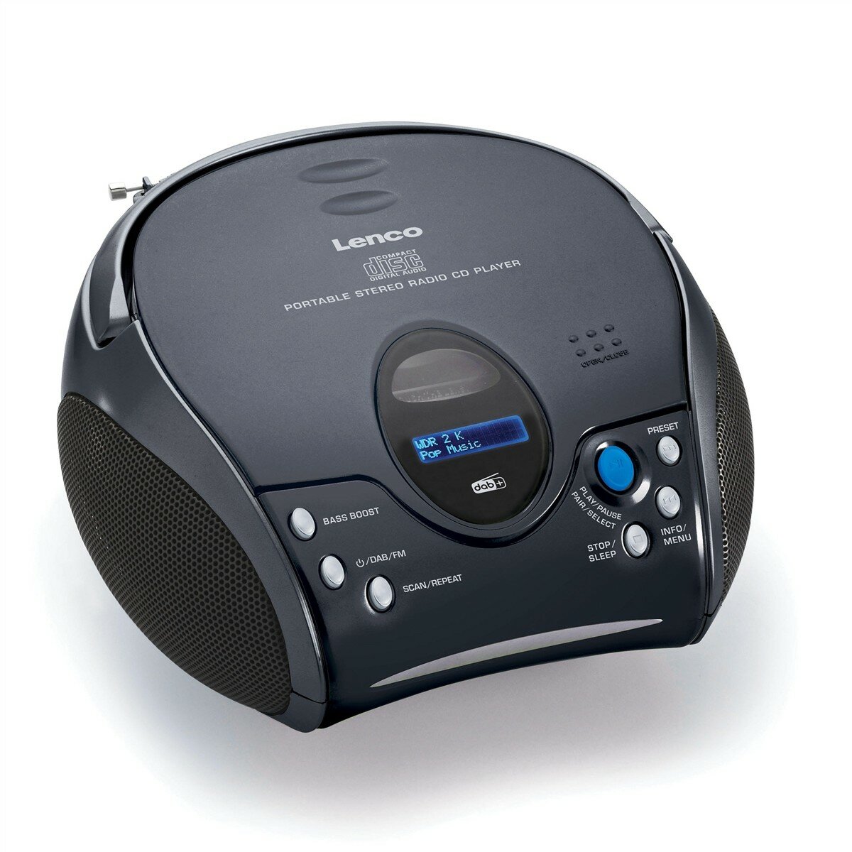 LENCO Radiorekorder mit CD-Spieler SCD 24 DAB+ schwarz (Tragbar, DAB+-Radio, FM-Radio, CD-Player, Bluetooth) von Lenco