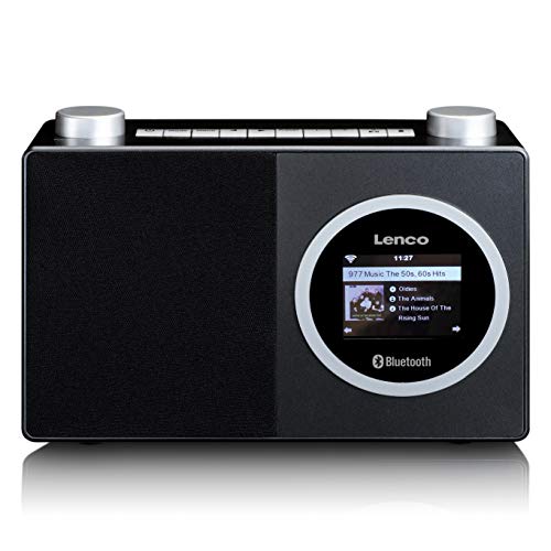 Lenco A003244 DIR 70 - tragbares Internetradio -DAB+Radio-RetroDigitalradio-WLAN-Bluetooth-2,4”Farbbildschirm-3WattRMS-4Senderspeicher-AppSteuerungviaAirMusic-Schwarz von Lenco