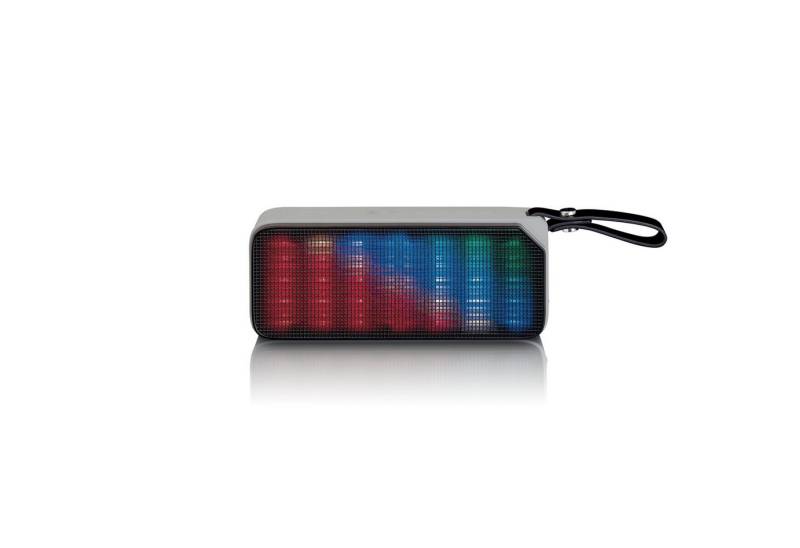 Lenco BT-191BK 2.0 Bluetooth-Lautsprecher (7 W, 8 Std Akkulaufzeit, AUX-Eingang, MicroSD, LED-Beleuchtung, in 3 Farben) von Lenco