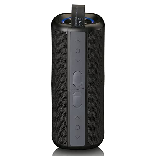 Lenco BTP-400 Bluetooth Lautsprecher - 2 in 1 Bluetooth Lautsprecher - TWS - 2 x 10 Watt RMS - Echter Stereosound - Teilbar Wasserdicht (IPX7), schwarz von Lenco